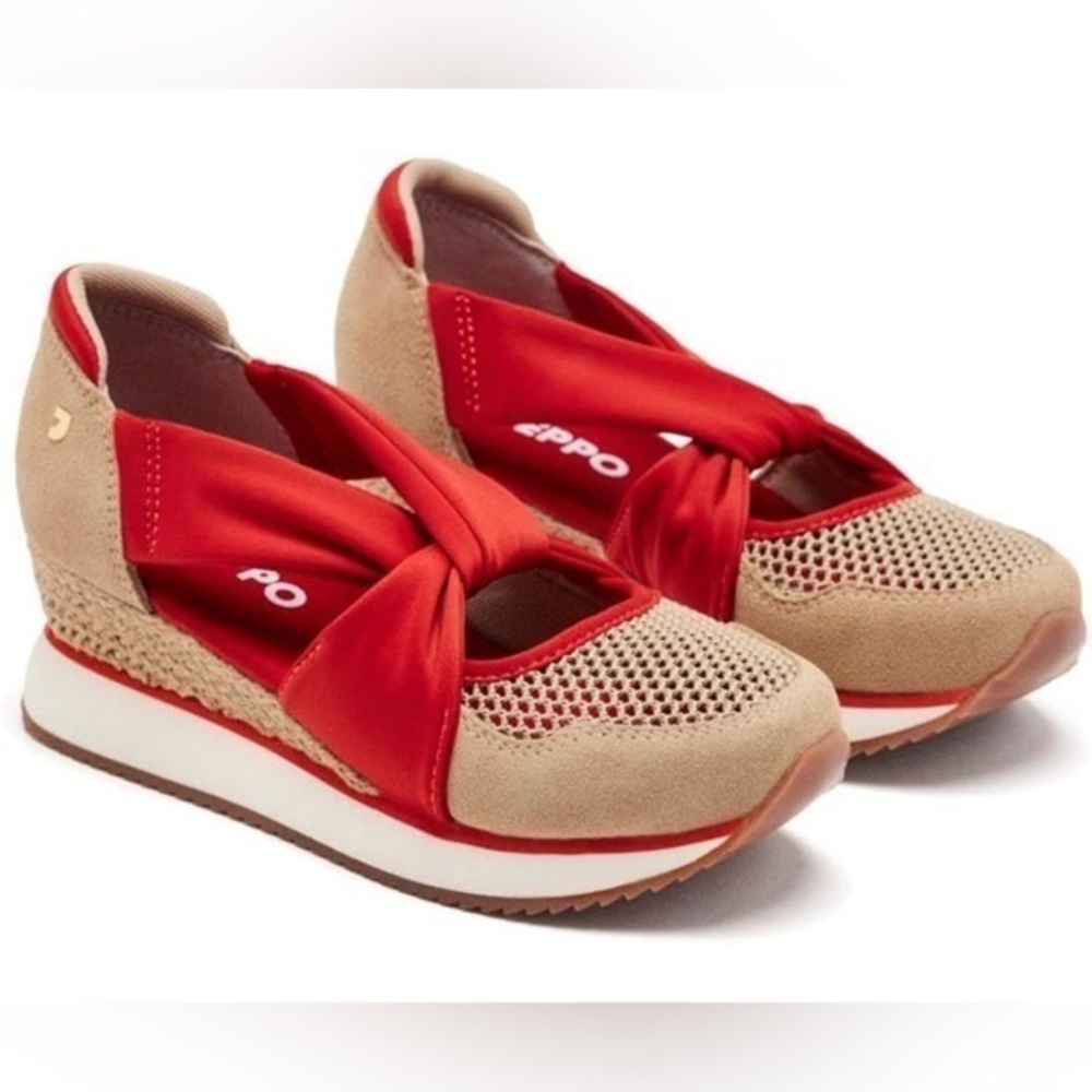 GIOSEPPO Red & Tan Platform Sport Sandals – Size 8